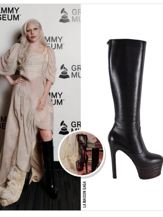 Gucci Shoes - GUCCI ANGEL PLATFORM LEATHER KNEE HIGH BOOTS NEW